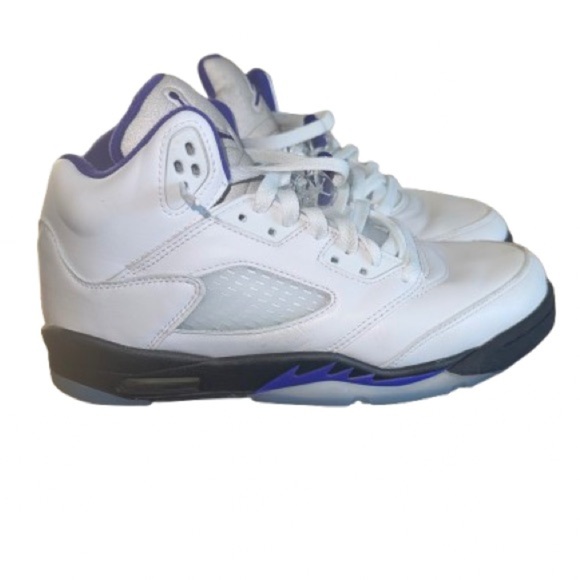 Jordan White and Purple Retro 5s - Picture 4 of 6